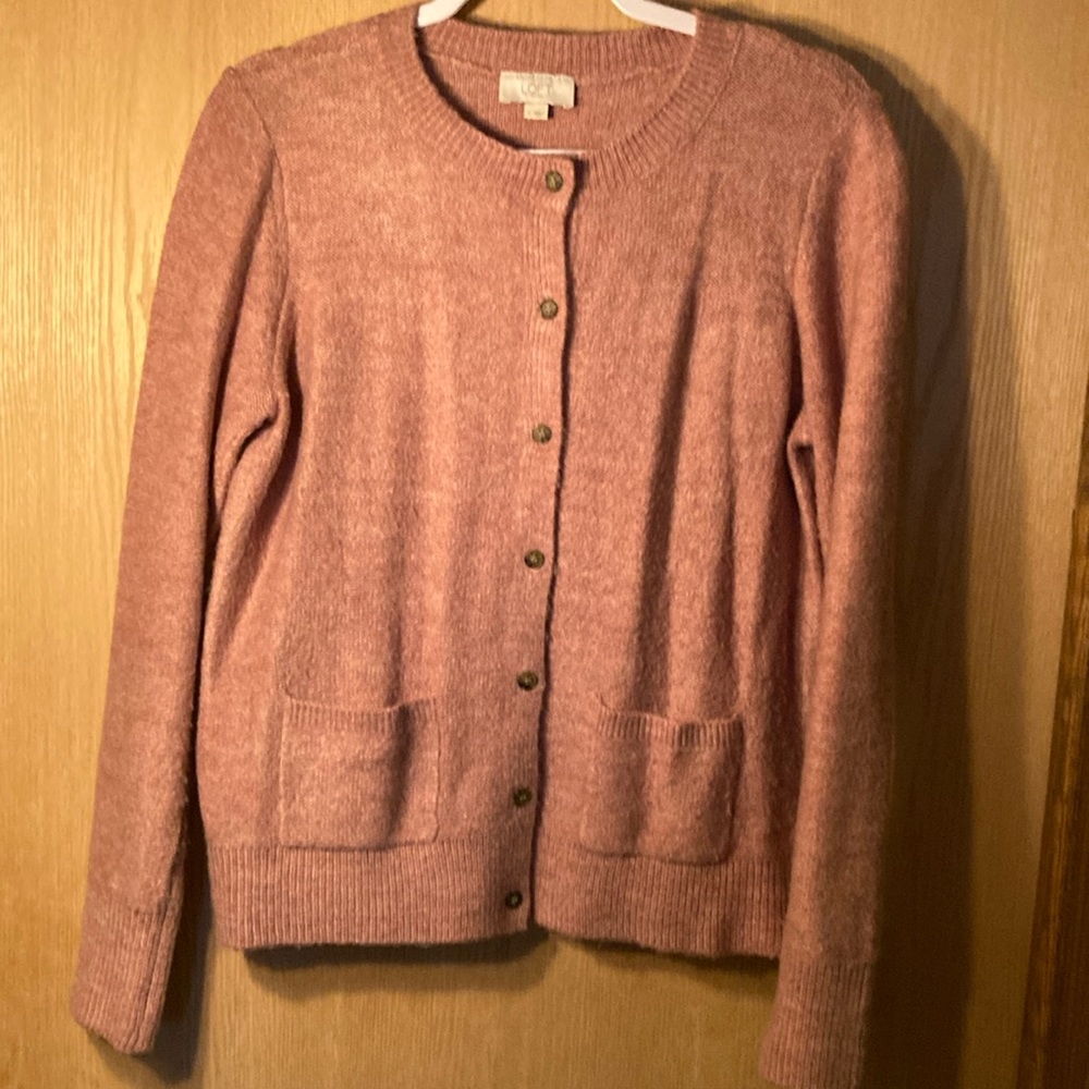 Loft outlet cardigan dessert rose. Size Large